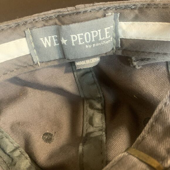 Wine People Hat Ball Cap New Orleans We People Distressed Gray Buckle Back - Picture 9 of 9